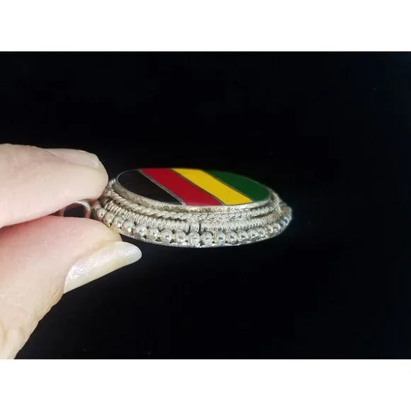 Last One! RASTA pendant charm reggae Bob Marley metal enamel Jamaica - Picture 4 of 8